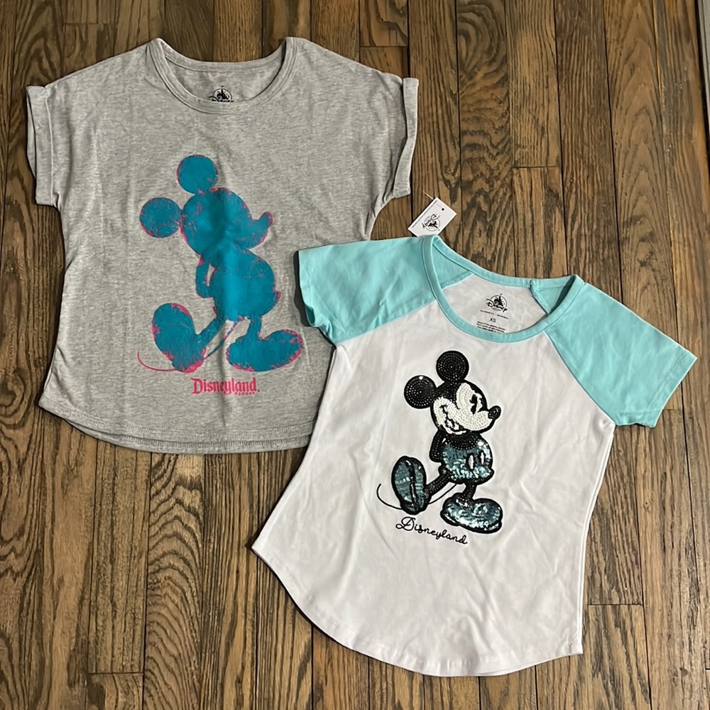 Disney parks Mickey shirts size XS (4) NWT (2shirts)
